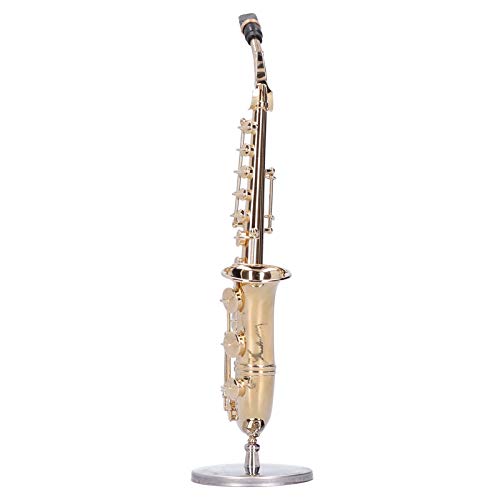 SALUTUYA Mini Instrumento Musical, Materiales de Cobre, Modelo de saxofón de Regalo, saxofón en Miniatura, 6,8 x 1,8 x 1,8 Pulgadas para Amantes de la música, Adornos para Regalos de Amigos