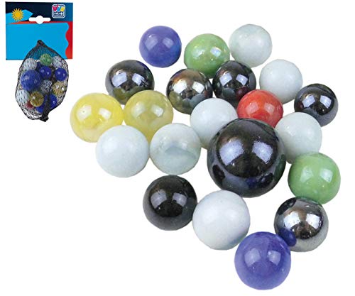 Smart Planet® Canicas de cristal – Juego de canicas – 21 unidades de clic – Canicas de cristal para jugar – Bolas de cristal