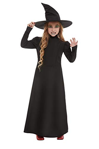 Smiffys 51043M - Disfraz de bruja malvada para niña (talla M, 7-9 años), color negro