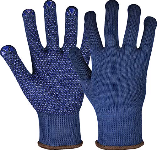strongAnt NAMUR azul, guantes de seguridad de 5 partes, tejido de poliéster/algodón talla 9 : 12 pares