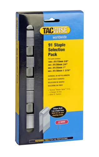 Tacwise 0204 Caja con selección de grapas en tamaños de 15, 20, 25 y 30 mm, Staple Selection Pack, Set de 2800 Piezas
