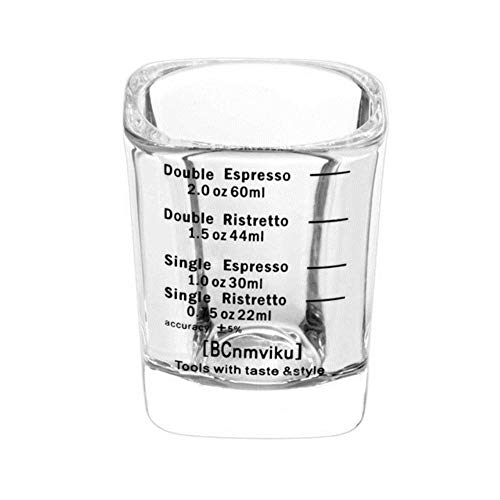 UKKD mug 2 Unids / Lote 2Oz Square Expresso Shots Glasses Engrosada De Doble Pared Onza Taza 60 Ml Escalas De Medición De La Taza De Café