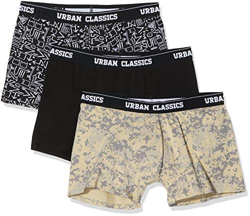 Urban Classics Boxer Shorts 3-Pack Unterhosen Ropa Interior, Digital Camo/Aztec AOP/Black, XL para Hombre