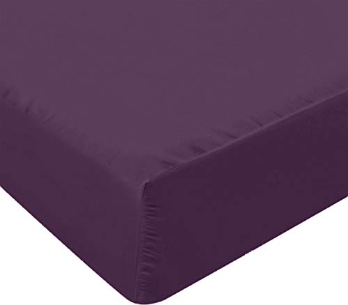 Utopia Bedding Sábana Bajera Ajustable - Bolsillo Profundo - Microfibra Cepillada - (150 x 200 cm, Púrpura)