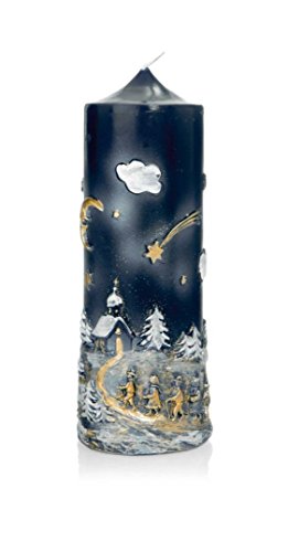 Wiedemann – Relieve de Vela de Navidad Reyes Magos, Cera, Azul Oscuro, 20, 0 x 6, 50 x cm, 1 Unidades