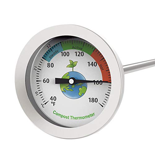 Xpccj - Termómetro de compost, herramienta de medición de suelo, acero inoxidable 304 mide la temperatura del suelo de compost.