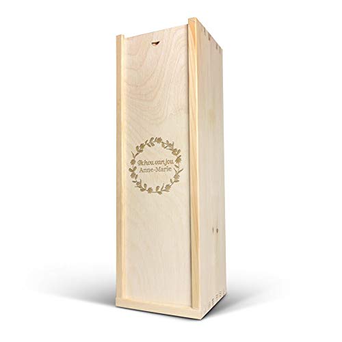 YourSurprise Caja de Vino Personalizada - Caja de Vino Grabada con Nombre, Texto, Diseños y Diferentes Tipos de Letras.