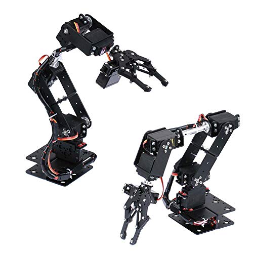 ZDSKSH Kit de Brazo Mecánico Robot con Garra de Pinza robótica y 6 Servo de Alto Torque, Brazo Robotico Programable para Bricolaje, Desarrollo de Brazo de Robot Industrial, Proyecto de Estudio