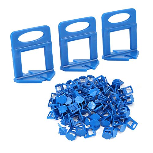 Alicates de nivelación de Azulejos, 100 Piezas de Clips de plástico Azul, espaciadores de Nivel de Azulejos de Pared, Herramienta de instalación de localizador de Azulejos y baldosas