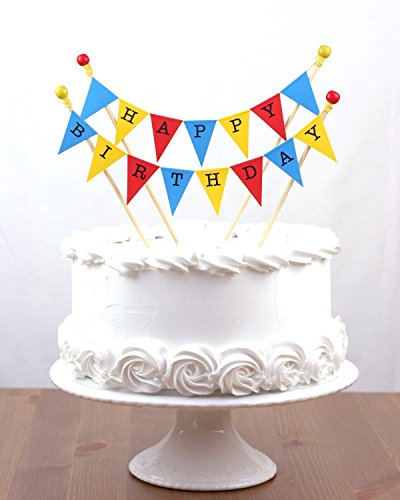 Amazing Buntings Decoración para tarta de cumpleaños, hecho a mano en Reino Unido.