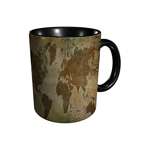 Ancient World Travel Map A Coffee Ceramic Mug for Breakfast Mothering Sunday/Birthday Presents for Mum/Ceramic 11 oz