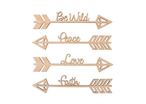 ARTE-DIRECTO Set 4 Flechas con Frases para la decoración de Pared | Flecha del Amor para la decoración de Habitaciones
