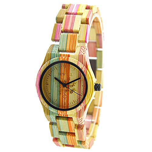 Bewell w105dl Mujer Reloj Reloj de pulsera madera Mode cuarzo analógico reloj Casual Estilo