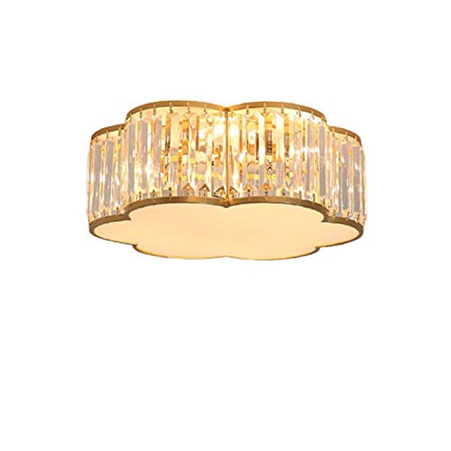 boaber Lámpara de techo de cristal de lujo europeo de lujo dorado luz cálida villa hotel restaurante sala de estar dormitorio diámetro 35/45/55 x 17 cm (tamaño: L)