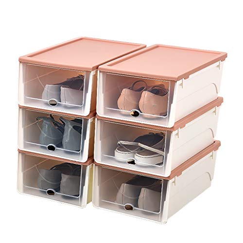 Caja de Zapatos Caja de Zapatos Almacenamiento Transparente Caja de Almacenamiento del gabinete de Zapatos Material de Seguridad PP Caja de Zapatos 32.5 * 22.3 * 13 cm, un Total de 6 Cajas de Zapatos