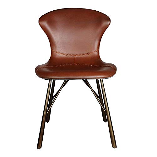 CENPEN Sillas de comedor de cocina, moderno y minimalista, silla de comedor, silla de ocio, silla de cuero impermeable, montaje simple (color: marrón, tamaño: 49 x 50 x 86 cm)