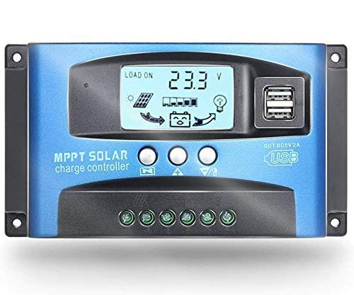 Controlador de carga solar Fuhuihe 60A MPPT , con pantalla LCD, múltiples modos de control de carga (60 A) PWM+MPPT