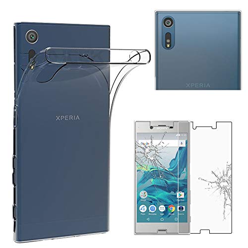 ebestStar - Funda Compatible con Sony Xperia XZ, XZ Dual Carcasa Silicona, Protección Claro Ultra Slim, Transparente + Cristal Templado [NB: Leer descripción] [Aparato: 146 x 72 x 8.1mm, 5.2'']