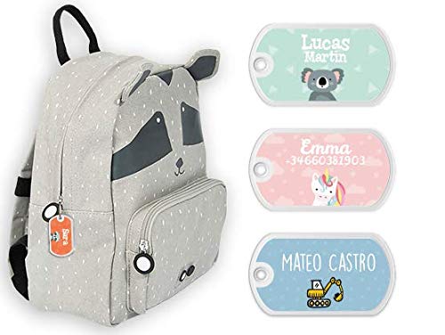 Etiqueta para mochilas - Bienpegado - Medidas: 50 x 28 mm - Perfectas para marcar mochilas escolares, maletas, artículos de aseo, etc. (Tema para niños)