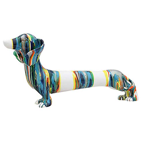 Figura decorativa de perro salchicha de colores brillantes, ideal como regalo para el hogar, la oficina, el hotel, la tienda o la ventana