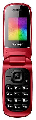 Funker F4 Classic Flip, telefono con Tapa, Teclas cómodas y Volumen Fuerte (Rojo)