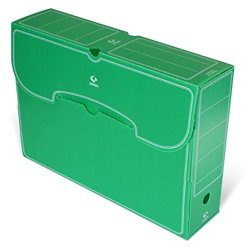 Grafoplás 70905820. Pack de 25 Cajas de Archivo Definitivo Plástico, Color Verde, Tamaño Folio, 36x26,3x9,5cm