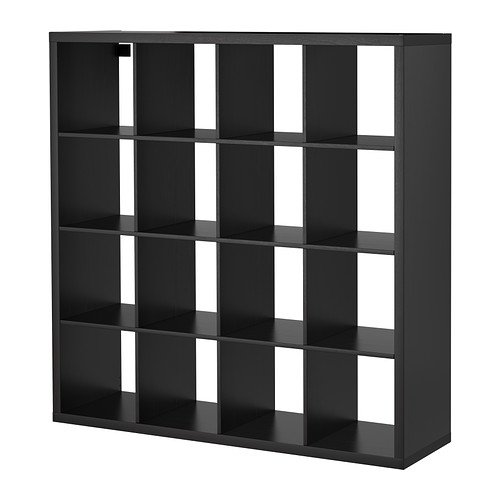 Ikea Kallax - Estantería (147 x 147 cm), color marrón y negro