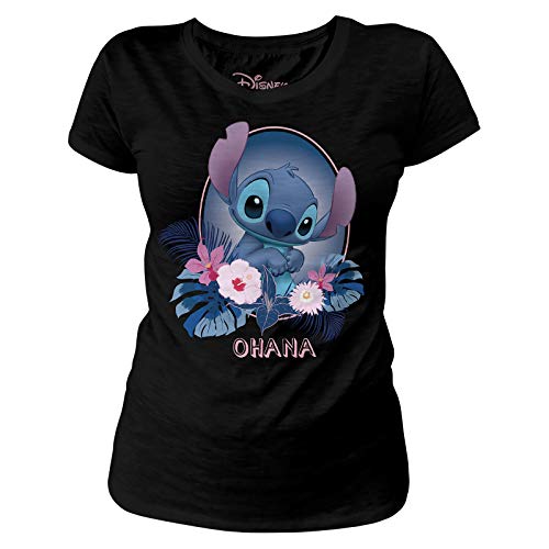 Lilo & Stitch Camiseta para Mujer Disney Ohana Cotton Black - S