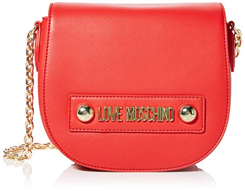 Love Moschino Borsa Small Grain PU, Bolsa de mensajero para Mujer, Rojo (Rosso), 15x20x8 centimeters (W x H x L)