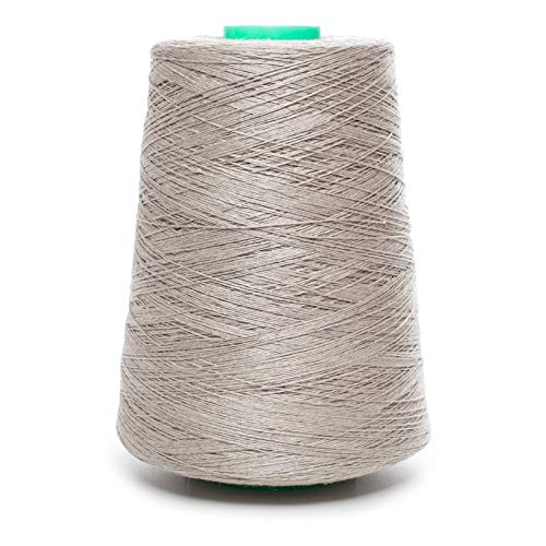 Lusie's Linen Hilo - 100% Lino - 0,53 kg - Gris - Para crochet, tejer, hacer punto, bordar (3-capas)