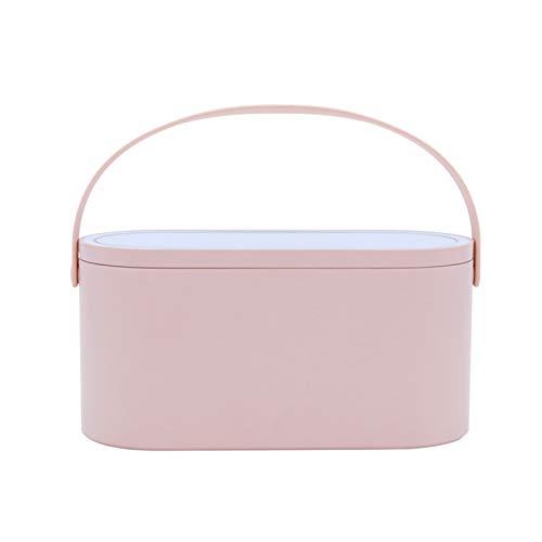 Makeup Bag Toiletry Bag with Daylight-class LED Fill Light Makeup Mirror, Portable Dressing Table for Women Skincare Cosmetic Pouch Waterproof(Dirty Pink) (Dirty Pink)