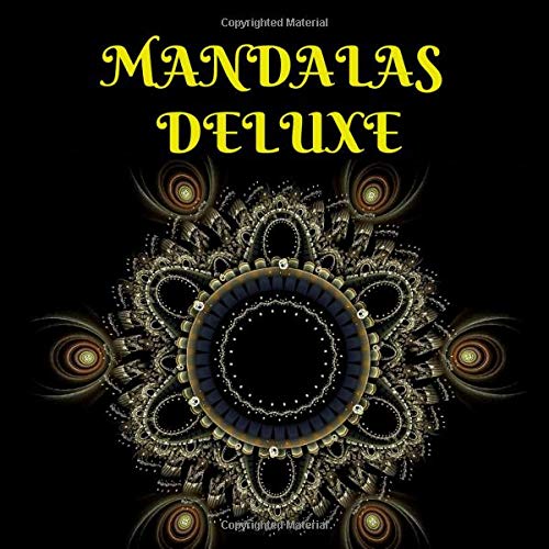 Mandalas Deluxe: 50 colorazioni per adulti, disegni di alta qualità su fondo bianco e nero, libro di attività, formato quadrato 8,25 x 8,25
