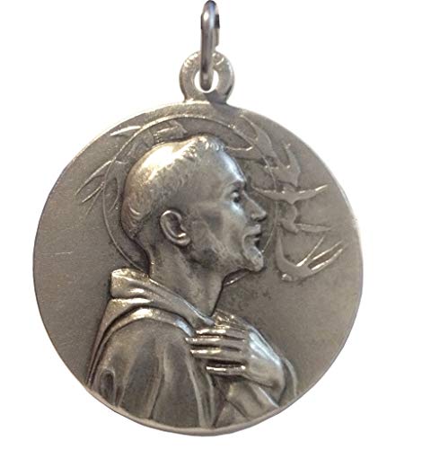 Medalla de San Francisco de Asís - Hecho de alto Relieve - Gran Tamaño - 32 mm