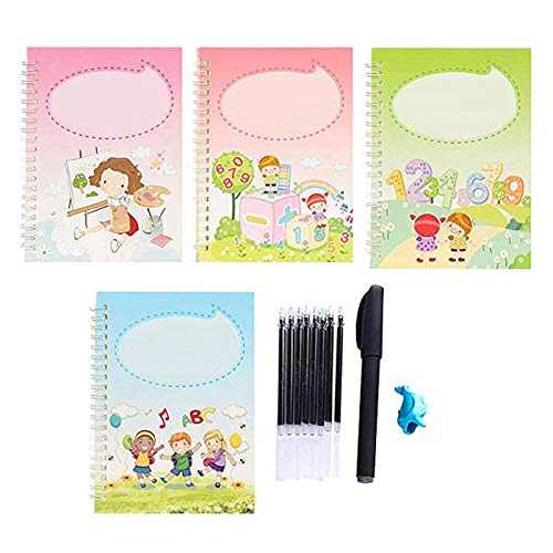 MezoJaoie Sank Magic Practice Copybook, Number Tracing Book for Preschoolers with Pen Print Handwiriting Workbook-Reusable Writing Practice Book for Age 3-5 Calligraphy Simple Hand Lettering