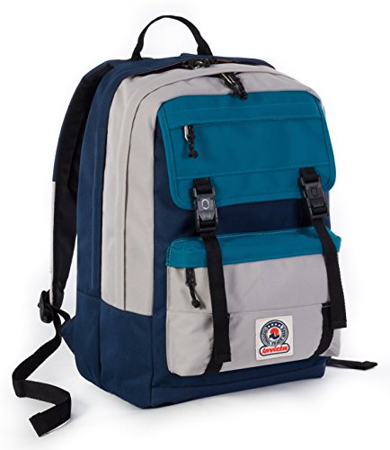 Mochila INVICTA – Duffy – gris azul, compartimento acolchado para portátil Tablet Doble Compartimento, 30 litros deportes bolso de escuela nueva