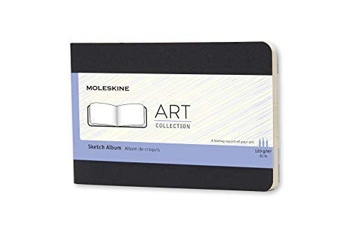 Moleskine - Art Collection, Cuaderno para Bocetos y Dibujo con Tapa Dura, Papel Adecuado para Bolígrafos, Lápices y Carboncillo, Color Negro, Tamaño de Bolsillo 9 x 14 cm, 72 Páginas