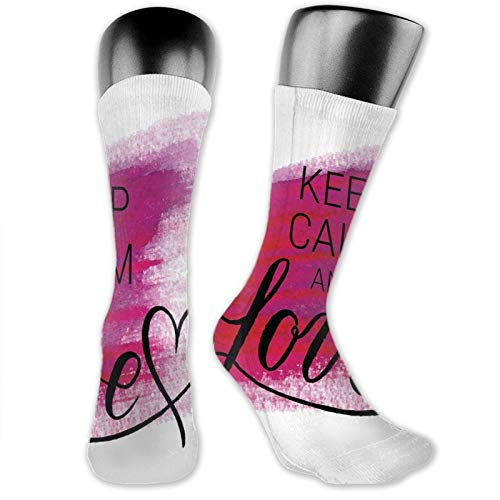 Moruolin Cool Colorful Fancy Novelty Casual Cotton Socks,Love Theme With Hand Drawn Watercolor Stain Brush Stroke And A Heart