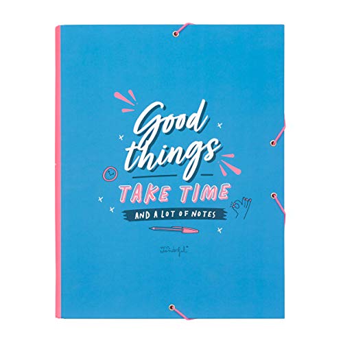 Mr. Wonderful Compartment Folder-Good Things Take Time, Multicolor, Talla Única