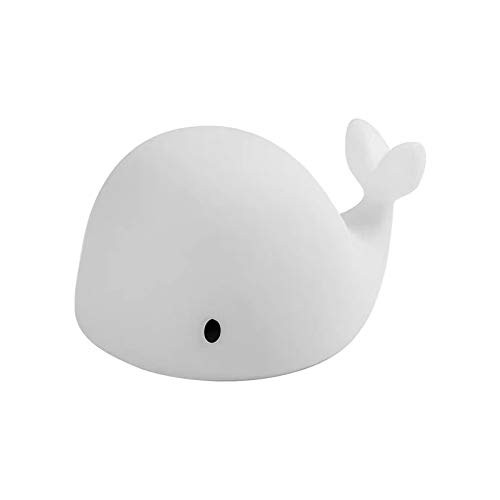 Nachar LED Cute whale Night Light 7 Colors Battery Silicone Soft Bedside Decorative Light Baby Nursery Cartoon Lamp For Children Gift