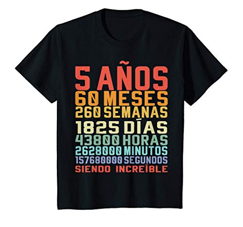 Niños 5 Años Divertido Regalo de Cumpleaños 5º Aniversario Camiseta