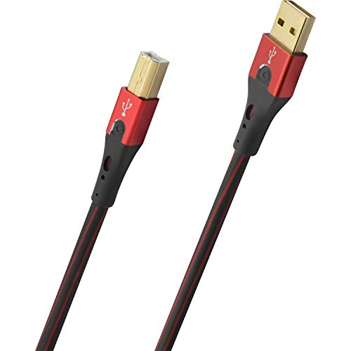 Oehlbach d1 C9243 USB de Evolution B 300 (Mezcla de 2.0 USB de a a B 2.0 USB de Datos y Audio Cable 3 m), Color Negro y Rojo