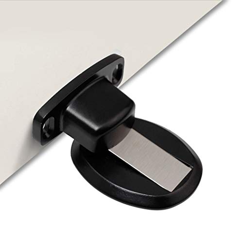 PHOEWON Tope magnético para Puerta Metal Resistente con Adhesivo 3M, 2PCS Invisible Tapón Magnético para Puerta (Black)