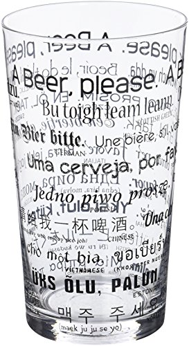 Pint Beer Glass-How To Order A Beer in 26 Languages- Transparent