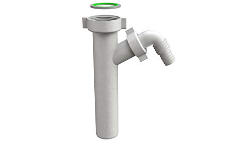 'Plástico Tubo de Ajuste para fregadero sifón | Sifon de garantía con conexión manguera | 6/4 de diámetro 40 mm, longitud 200 mm