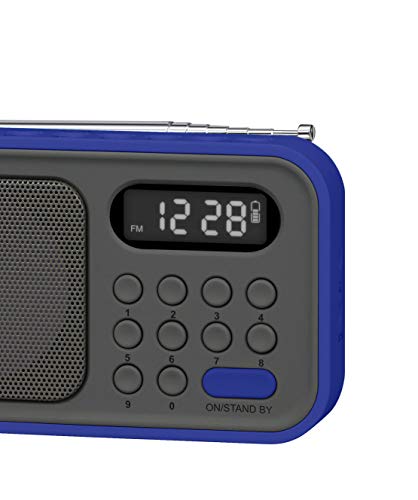 Radio Am/FM PLL, 70 presintonias, Reloj, Alarma, Azul (sytech)