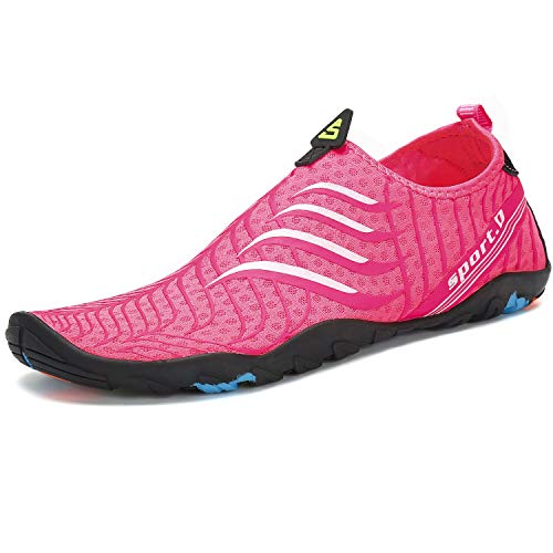 SAGUARO Escarpines Hombre Mujer Agua Calzado Playa Zapatillas para Deportes Acuáticos Buceo Snorkel Surf Natación Piscina Vela Mares Rocas Río Zapatos, Rosa 38