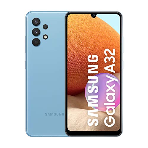 Samsung Galaxy A32 Color Azul | Smartphone 6.4" FHD+ s-AMOLED con Android 11 | 4 + 128GB de Memoria | Quad-cámara 64MP y Frontal de 20MP | 5.000 mAh y Carga rápida 15W | [Versión española]