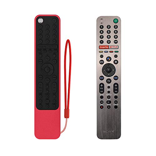 SIKAI CASE Ajustado Adapta Funda de Silicona Compatible con Sony KD/XG95/AG9 Series TV Voice Remote RMF-TX600E RMF-TX500E RMF-TX500U Carcasa de Protección a Prueba de Golpes Cubierta (Rojo & Negro)