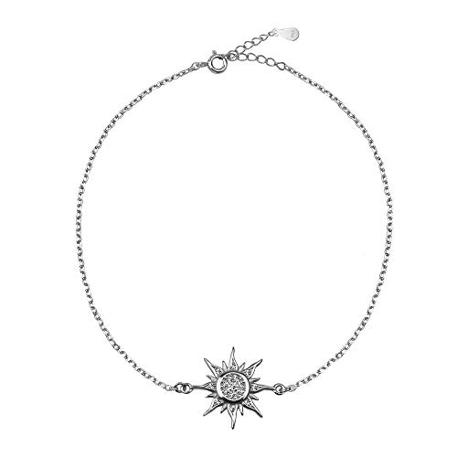 SOFIA MILANI - Pulsera para Mujeres en Plata de Ley 925 - con Circonitas - Colgante Estrella Sol - 30219