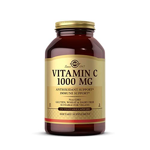 Solgar Vitamina C 100 Mg, Luminosidad y Tonificación de Piel, Reduce El Cansancio, Apto para Veganos, Cápsulas Vegetales, 250 Unidad
